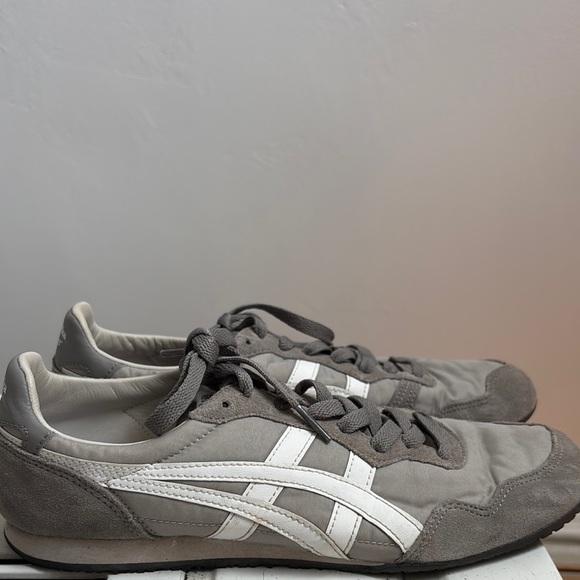 Onitsuka Tiger by Asics Gray and White Retro Sneakers - Picture 3 of 4